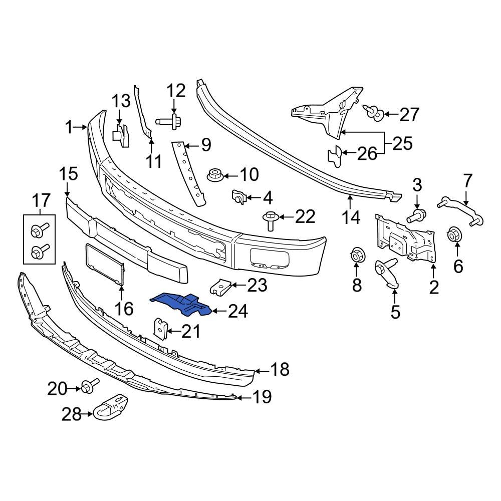 Ford Oe Fl Z F A Front Left Radiator Support Air Duct