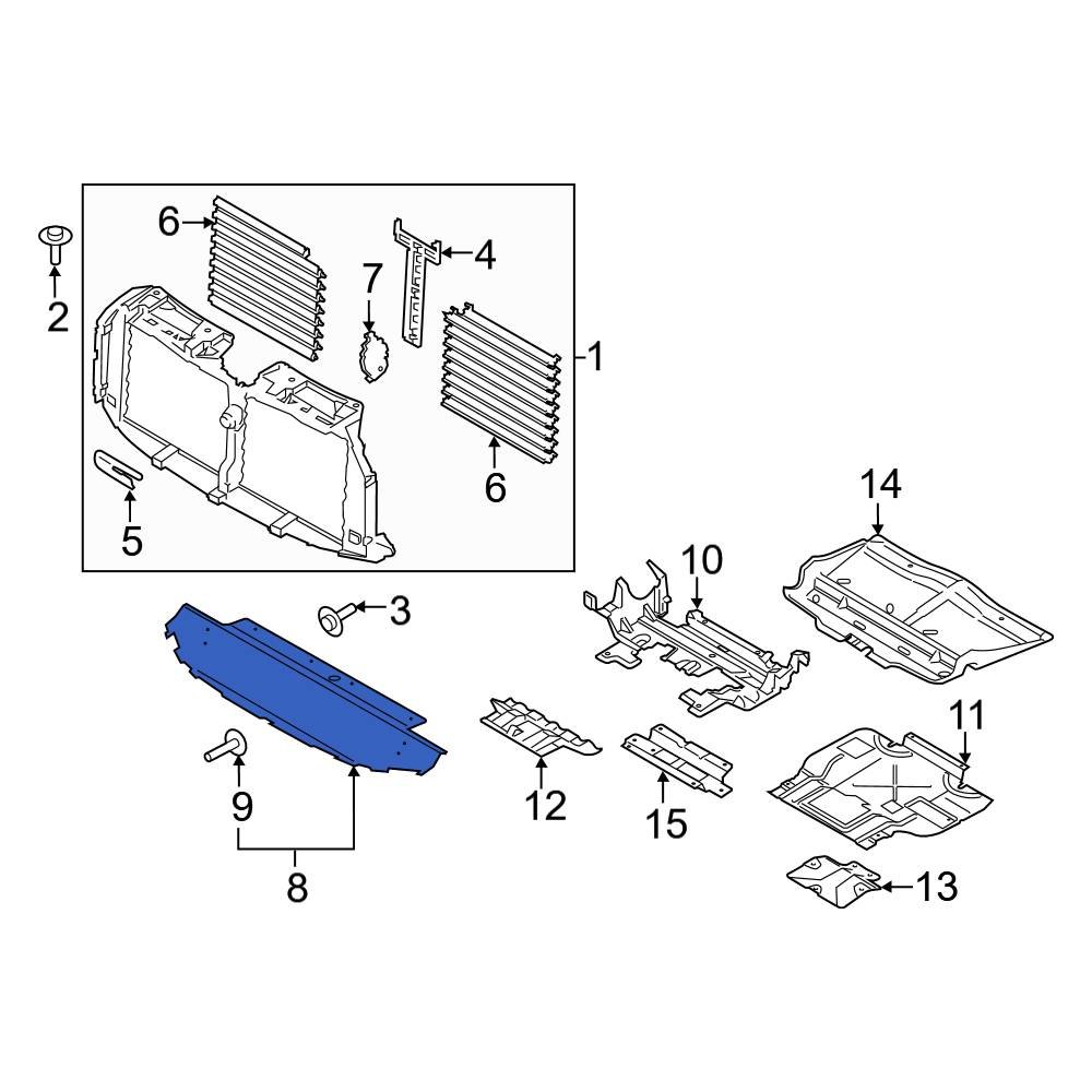 Ford OE JL3Z8327A - Front Rearward Radiator Support Air Deflector