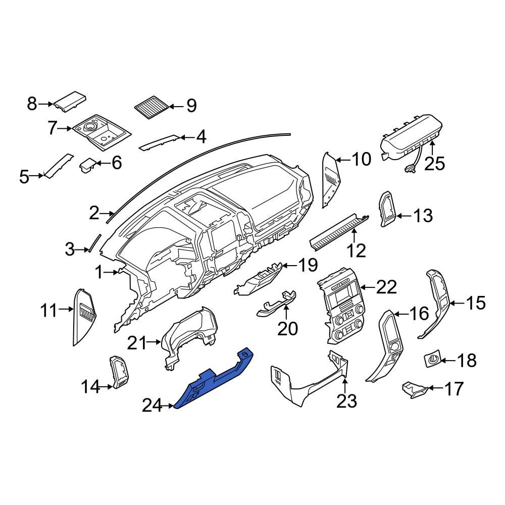 Ford OE FL3Z1504459BC Instrument Panel Knee Bolster