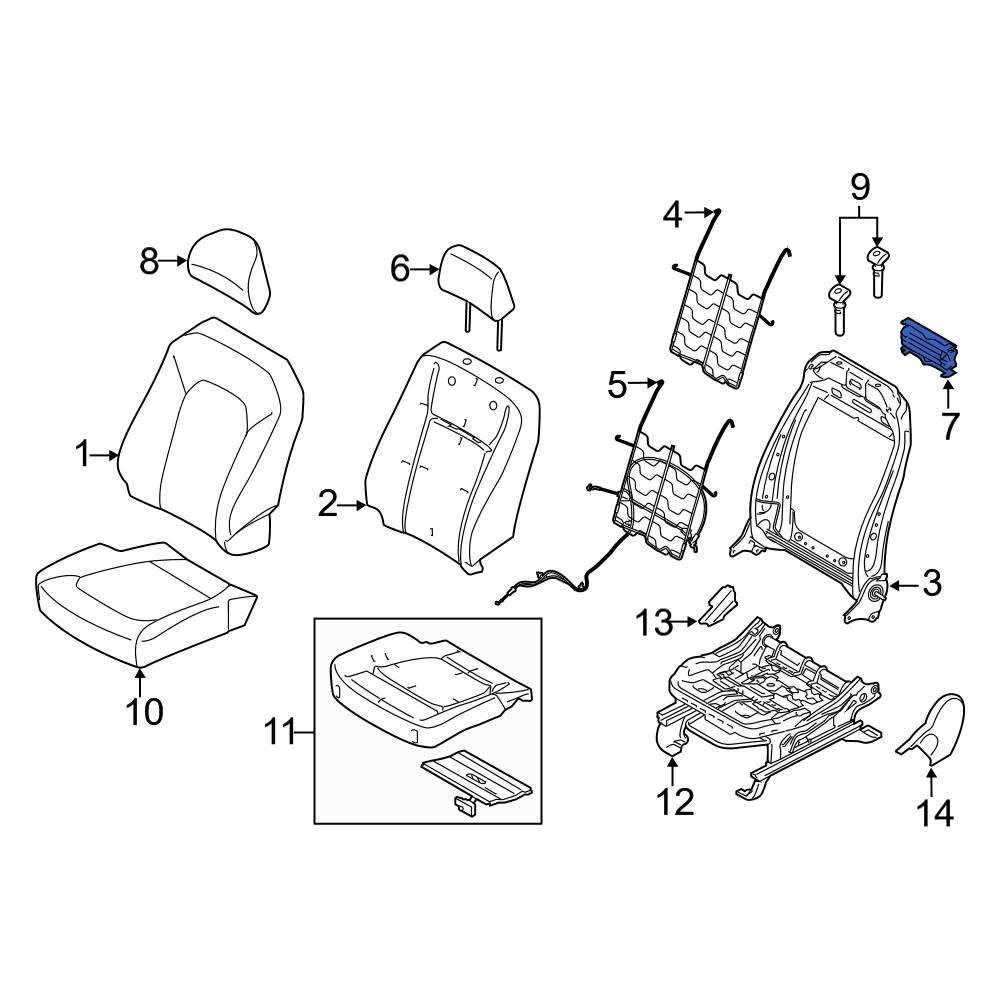 Ford OE JU5Z9616279B Headrest Bracket