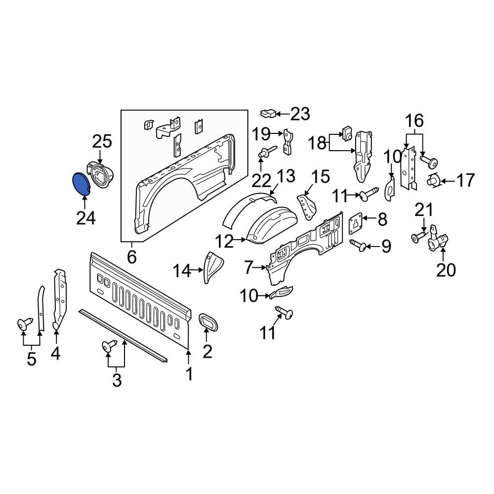 Ford OE JL3Z99405A26A Rear Fuel Filler Door