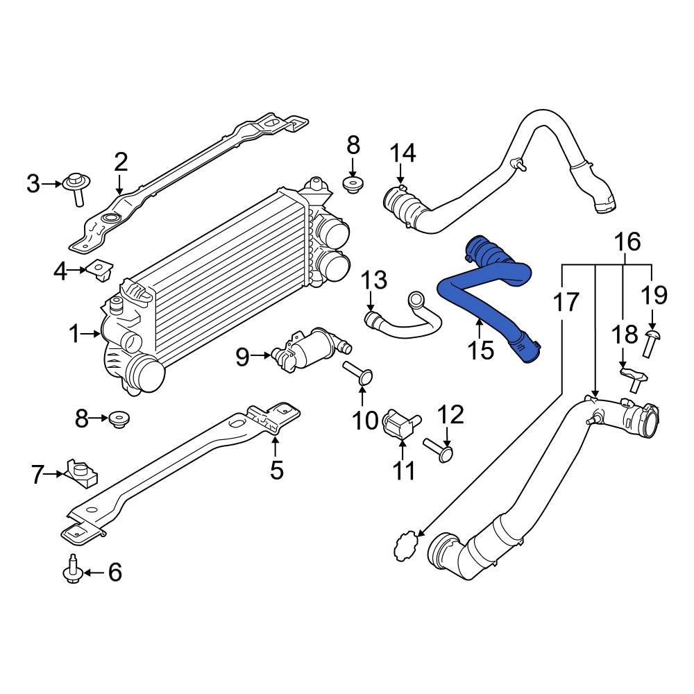 Ford OE NL3Z6C646A Lower Intercooler Pipe