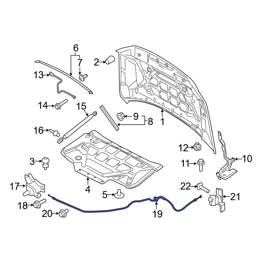 Ford OE FL3Z16916B - Front Hood Release Cable