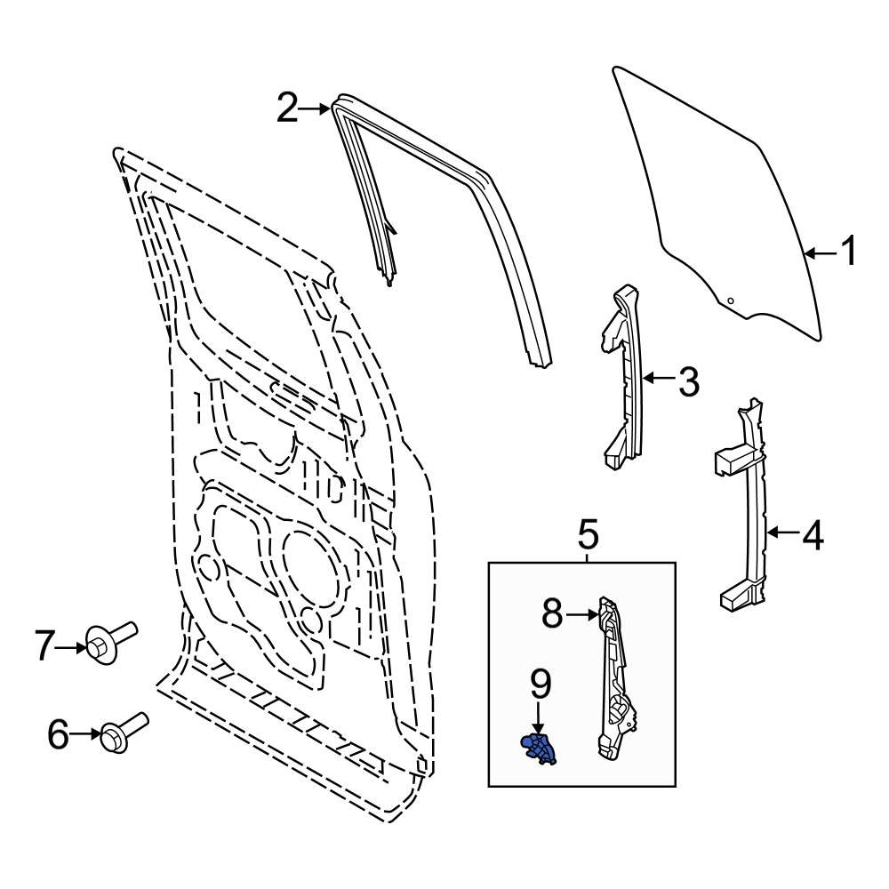 Ford OE ML3Z1823394A Rear Right Power Window Motor