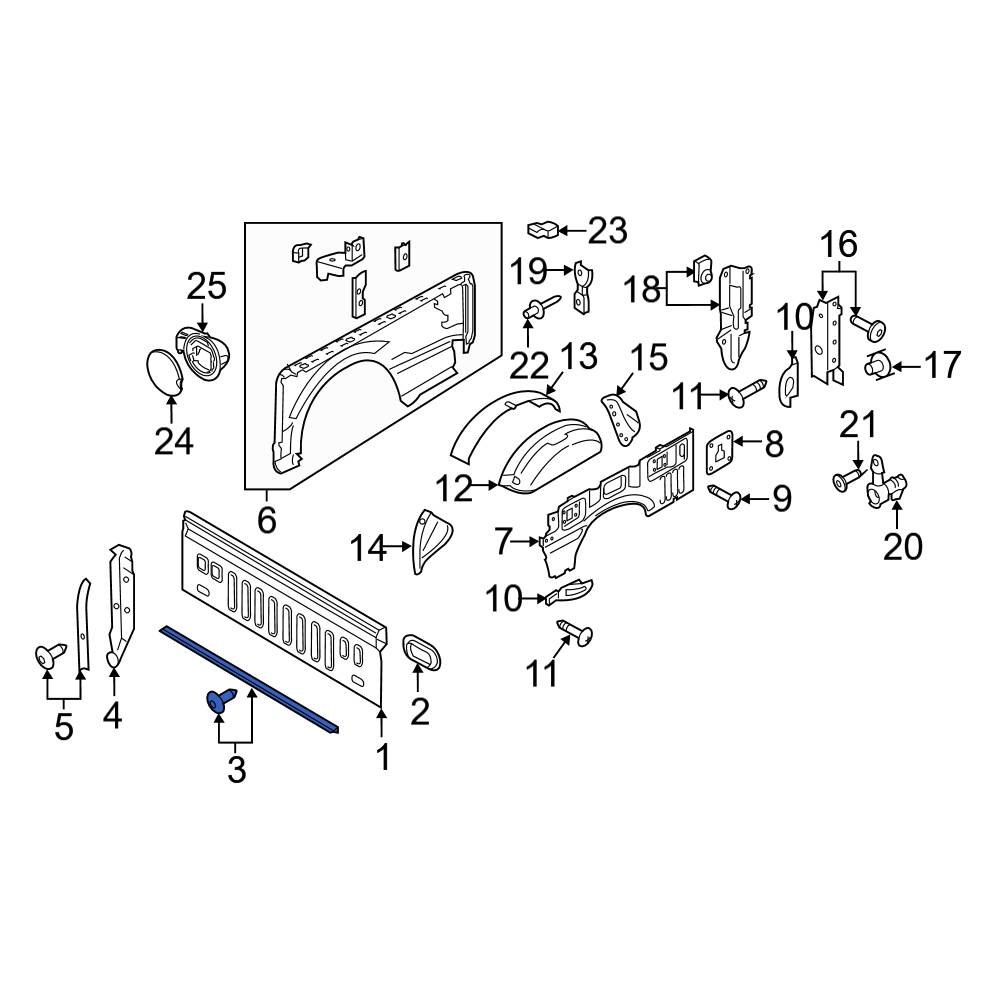 Ford OE ML3Z25403B54A Center Truck Bed Panel Seal