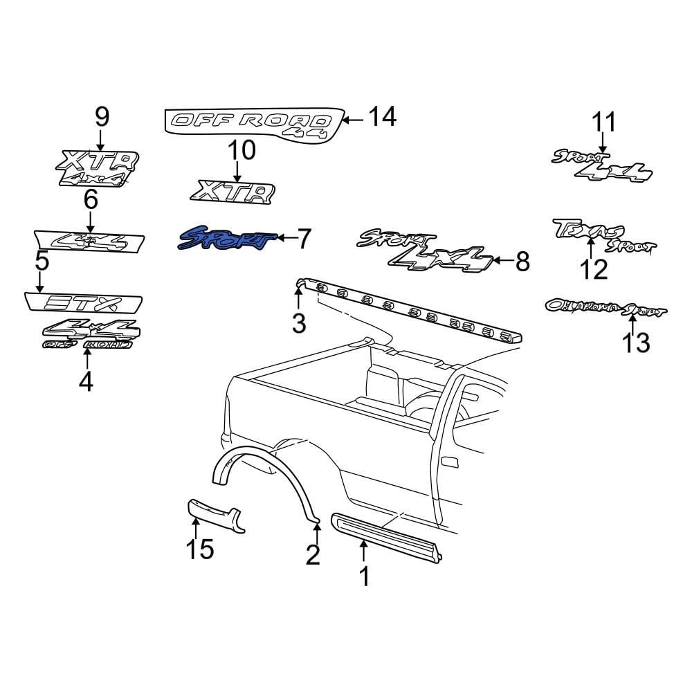 Ford OE XL3Z9925622CBA - Rear Left Truck Bed Decal