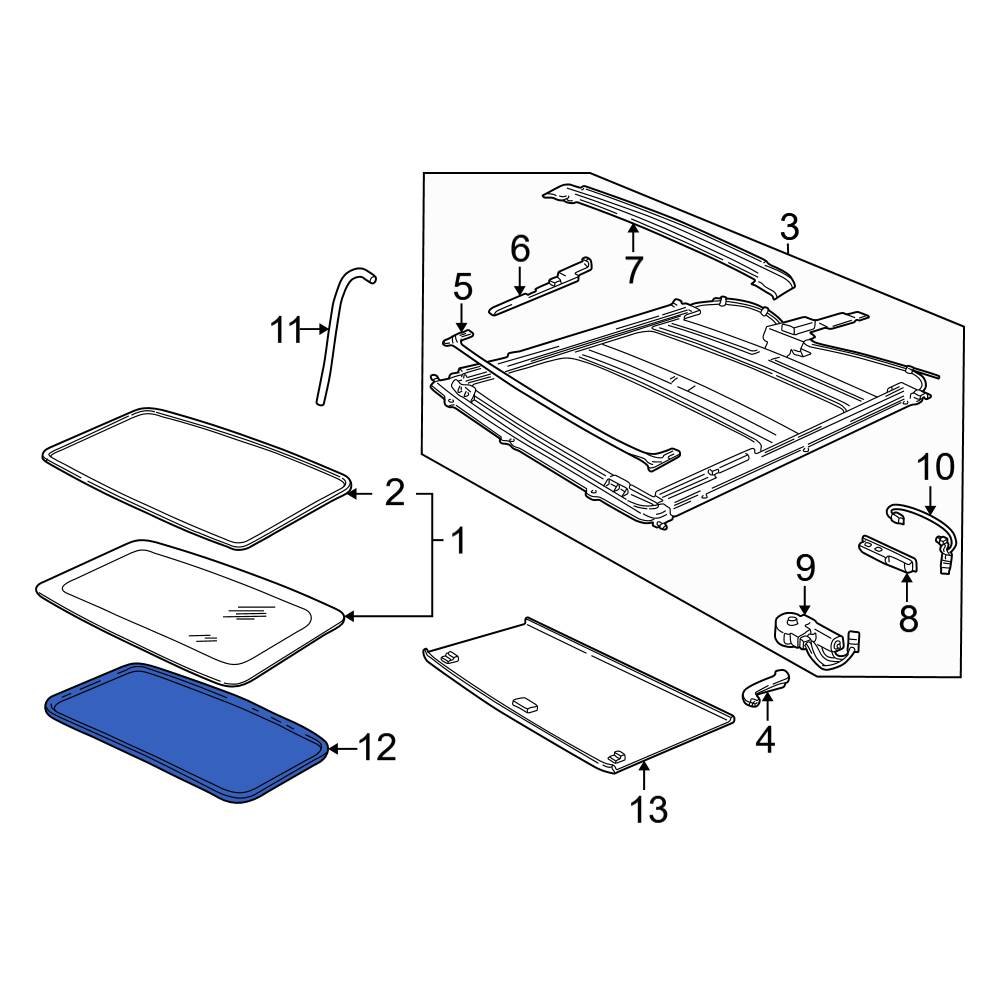 Ford OE YL3Z7852124AAB Sunroof Seal
