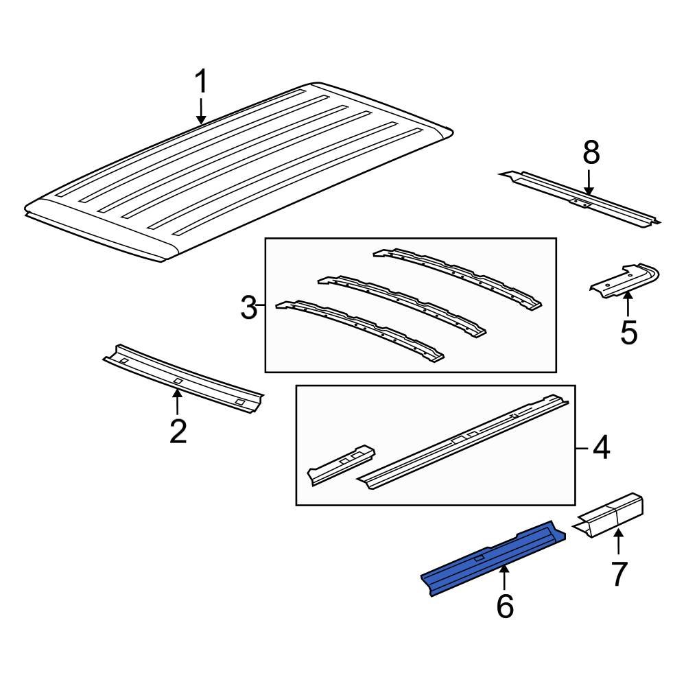 Ford OE F2UZ1527946A Right Roof Side Rail Reinforcement
