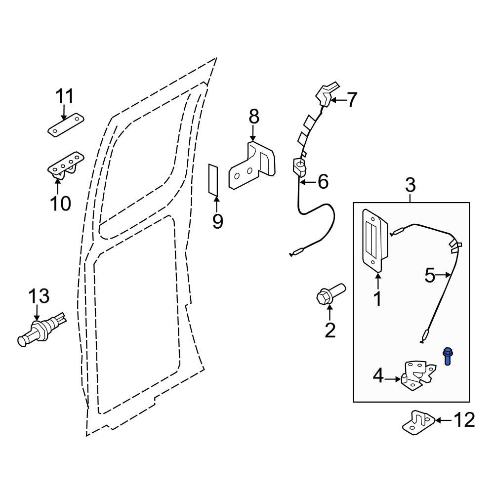 Ford OE 6C2Z15264A01AA Center Rear Door Latch Assembly