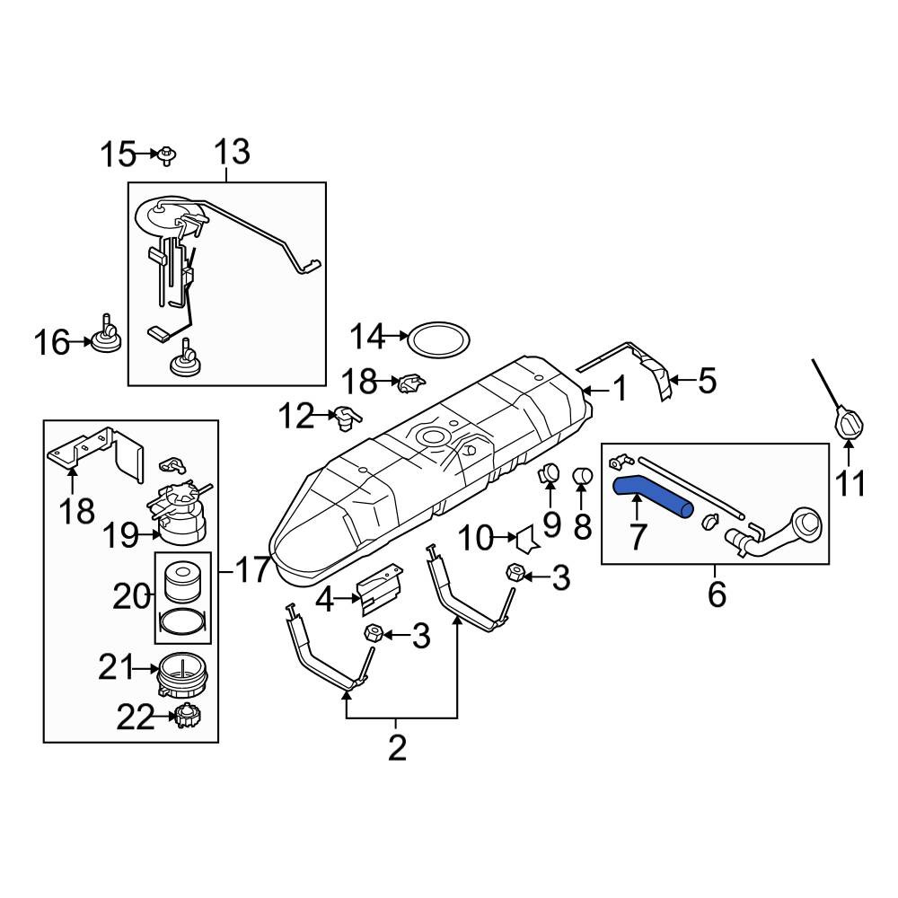 Ford OE 4C2Z9047BA Fuel Filler Hose