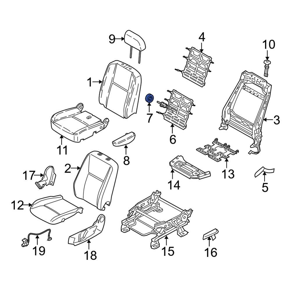Ford OE 8A6Z5862578AA Front Left Seat Lumbar Adjustment Knob