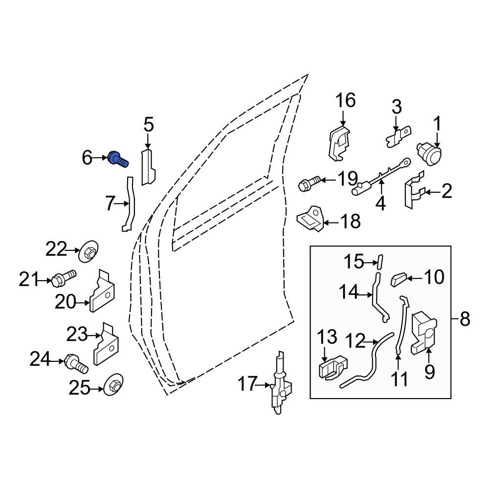 Ford OE W525172S417 Outer Exterior Door Handle Rivet