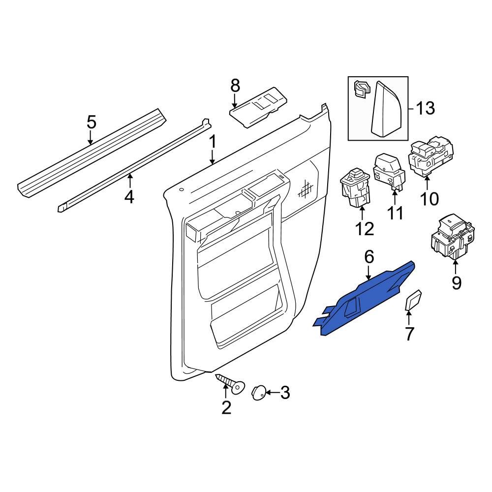 Ford OE 9C2Z1522635BA Front Left Interior Door Handle Trim