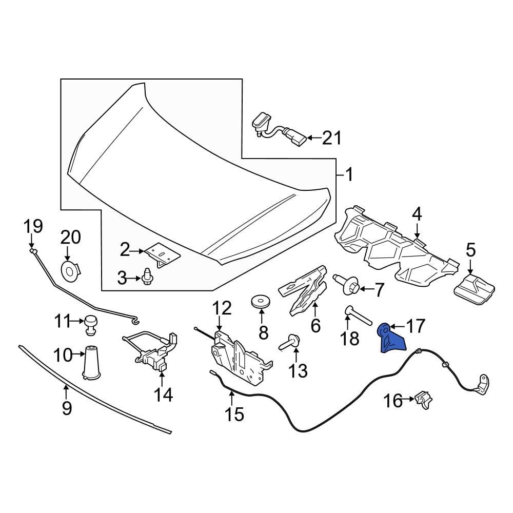 Ford OE DT1Z16B626B - Front Hood Release Handle