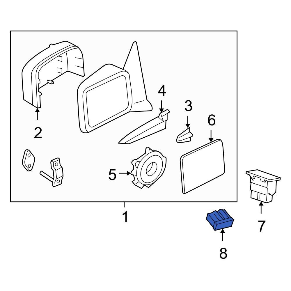 Ford OE 3U2Z14S411AJD Power Mirror Switch Connector