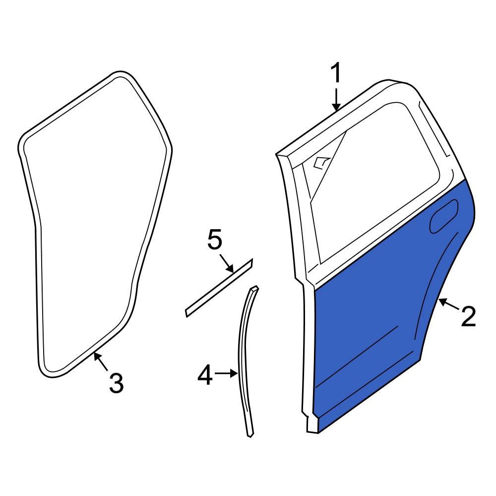 Ford OE 9L7Z7820201A Front Left Outer Door Outer Panel