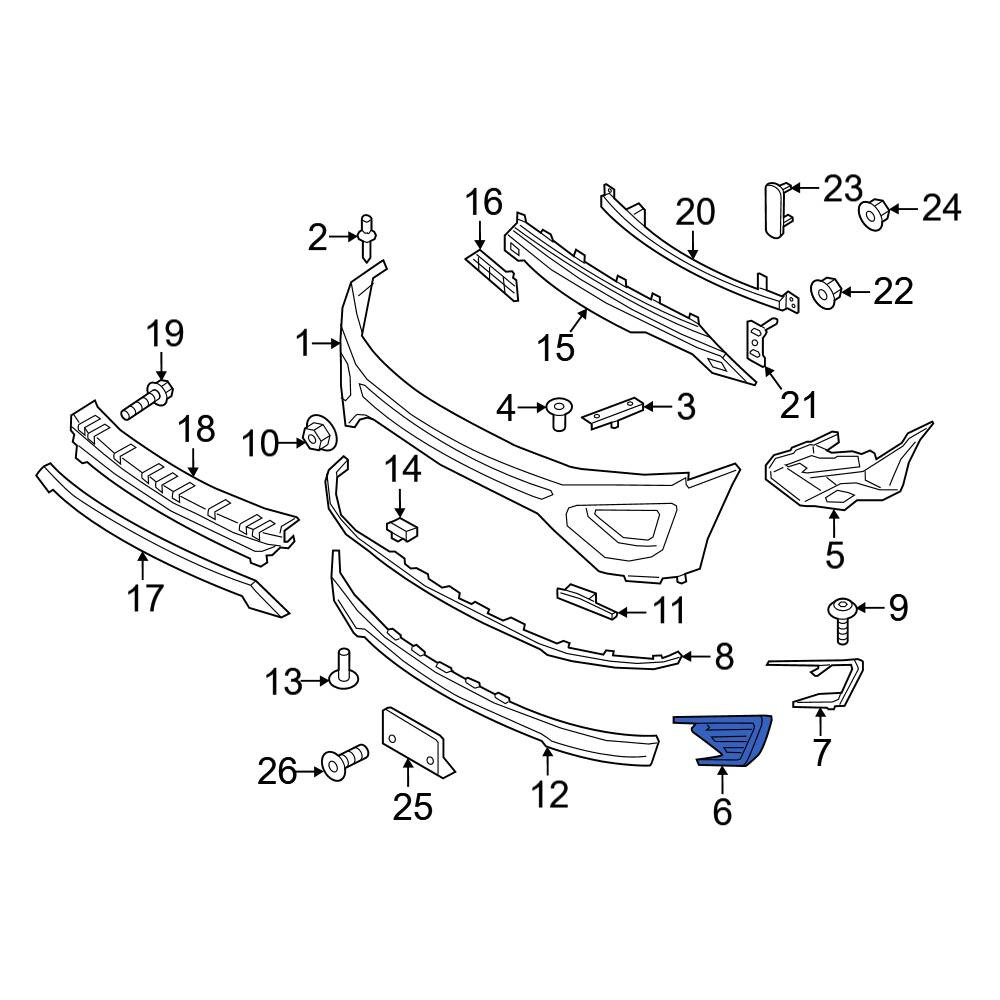 Ford OE JL1Z15A245AA - Front Left Fog Light Trim