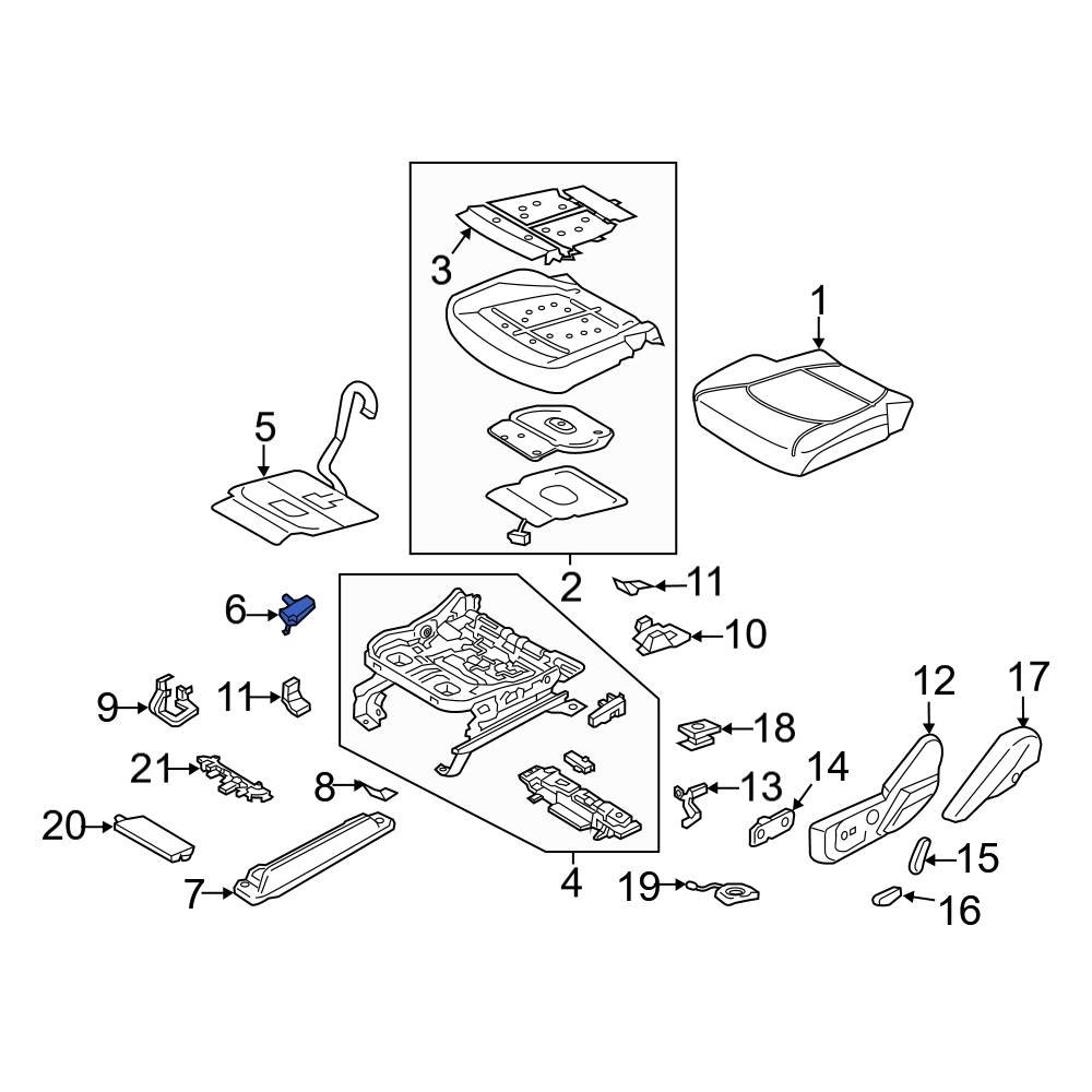Ford OE CU5Z96617A44A Front Right Seat Lumbar Adjustment Knob