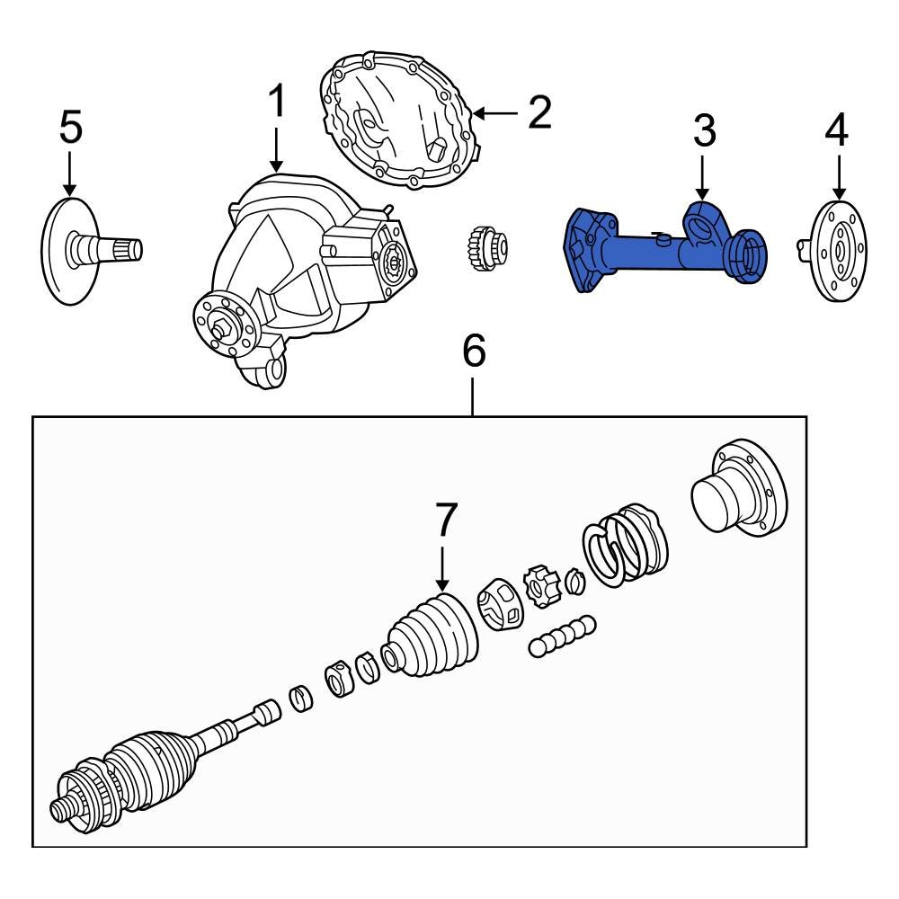 Ford OE 5L3Z4K206AA Front Right Drive Axle Shaft Housing