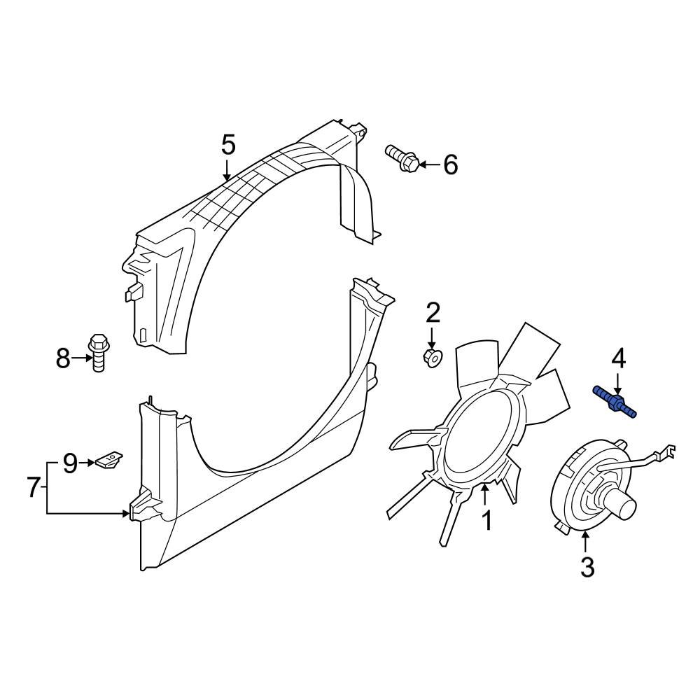 Ford OE W716272S450 Engine Cooling Fan Clutch Stud