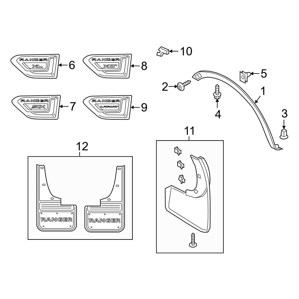 Ford OE W715694S300 Left Upper Fender Liner Extension Clip