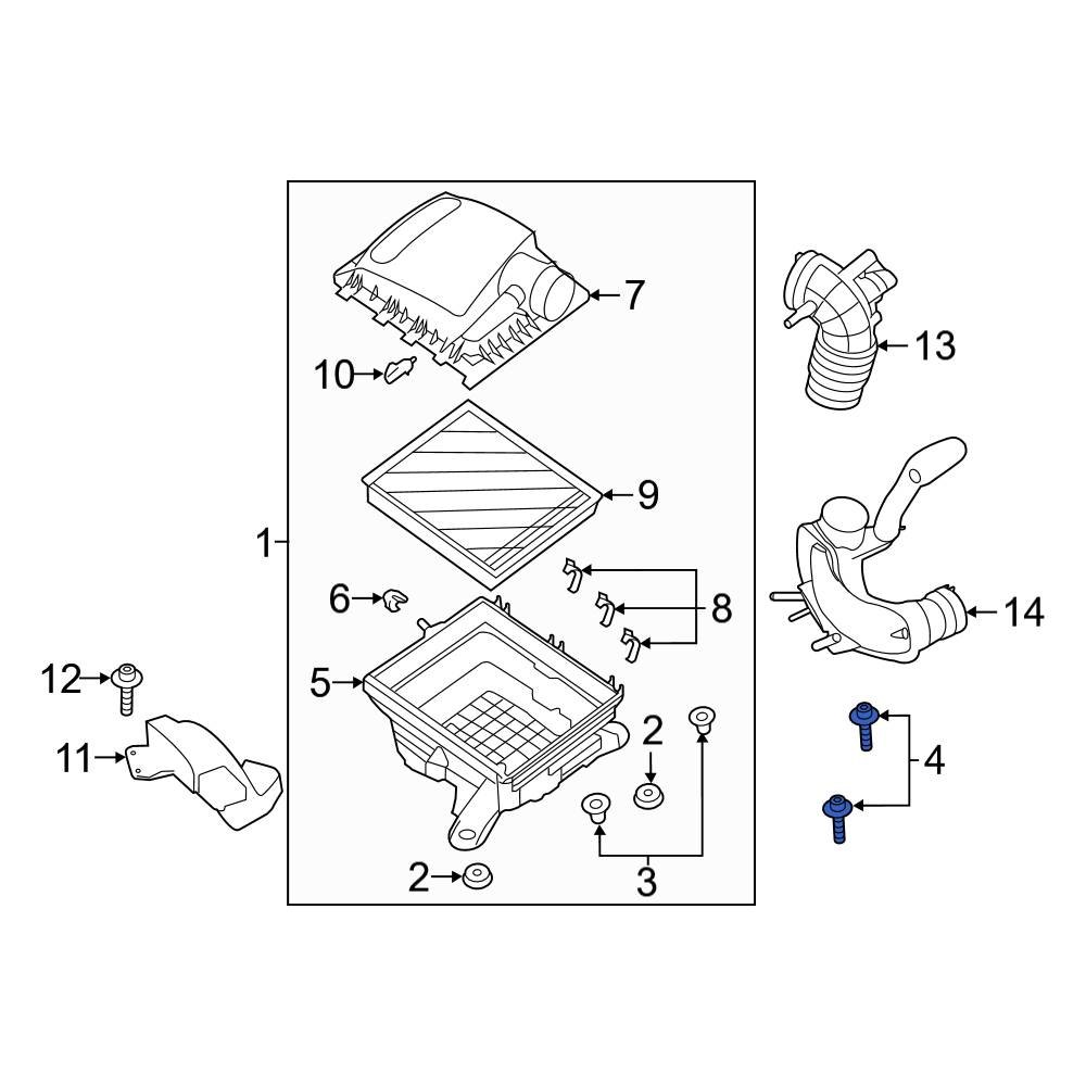 Ford OE W707532S307 Air Filter Housing Bolt