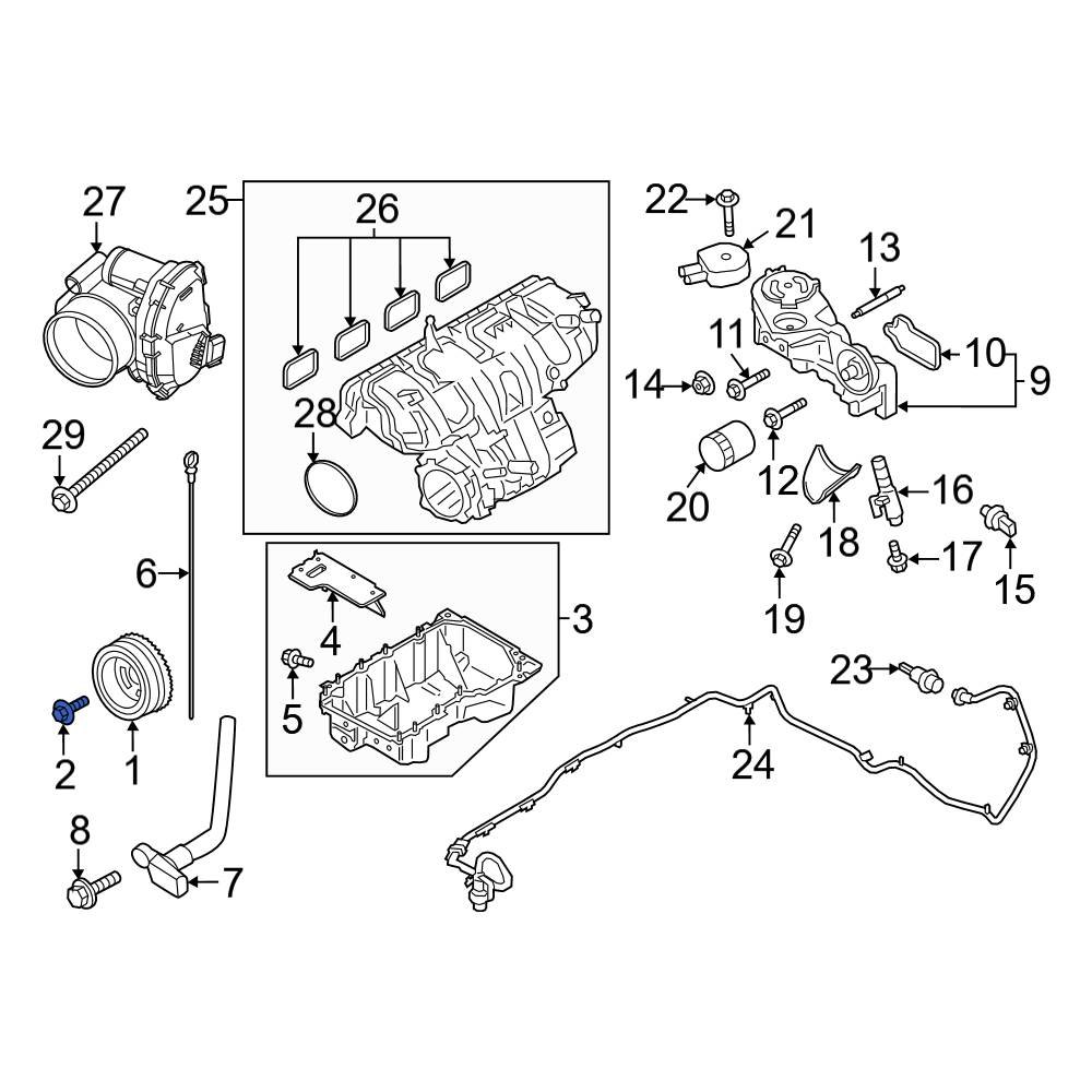 Ford OE 1S7Z6A340AA Engine Crankshaft Pulley Bolt