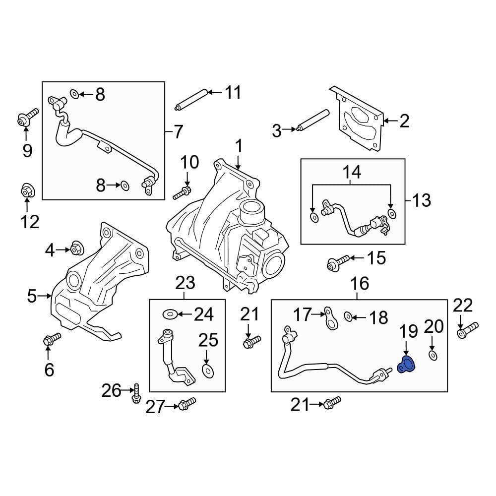 Ford OE EJ7Z6N652A Turbocharger Coolant Line Gasket