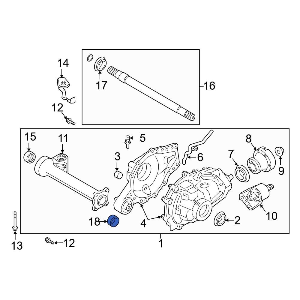 Ford OE KB3Z3069B Front Drive Axle Shaft Housing Bushing