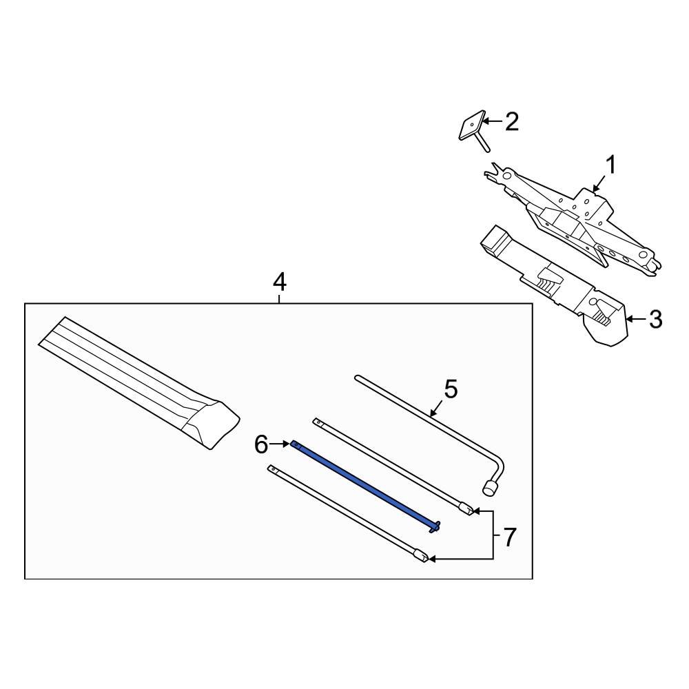 Ford OE JB3Z17081B Spare Tire Hoist Wrench