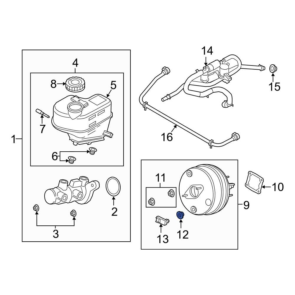 Ford OE F7UZ2B176AA Power Brake Booster Vacuum Hose Grommet