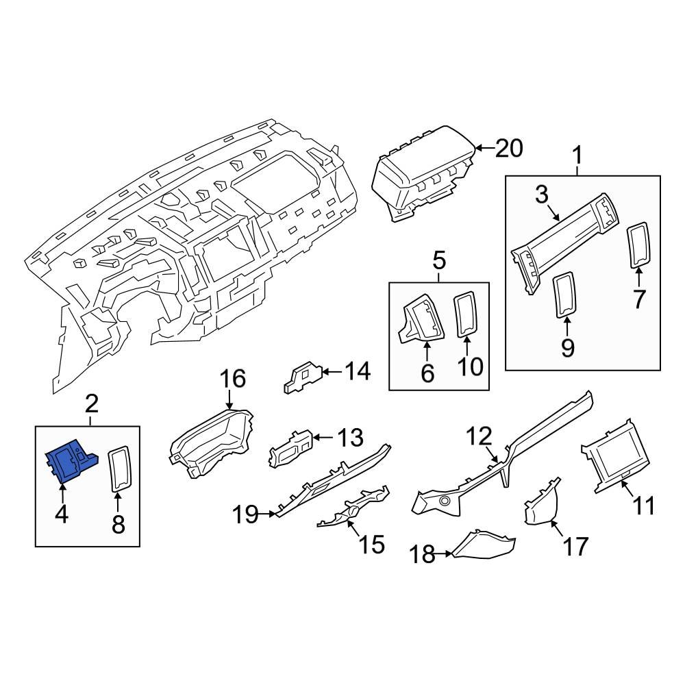 Ford OE KB3Z2104481DA Left Upper Instrument Panel Trim Panel