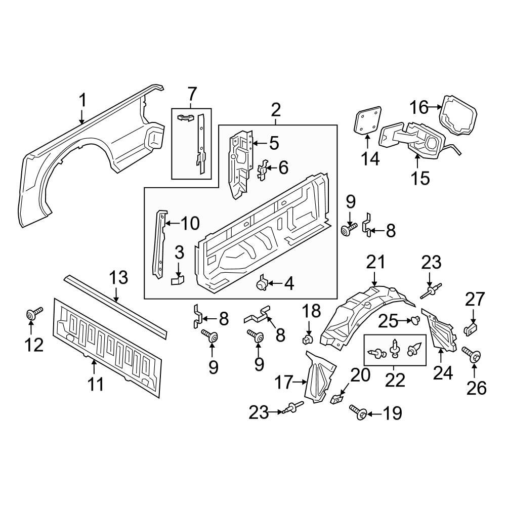 Ford OE W715694S300 Left Upper Fender Liner Extension Clip