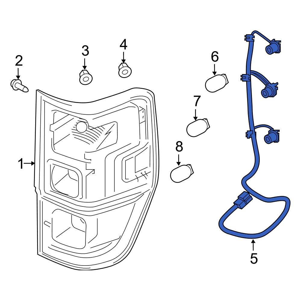 Ford OE KB3Z13410C Rear Tail Light Socket