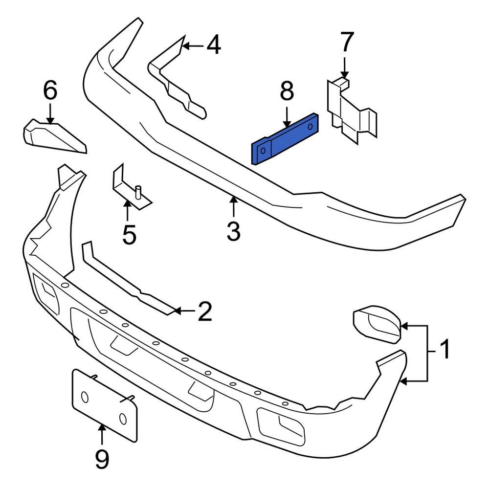 Ford Oe 3l5z17n775ba - Front Left Bumper Cover Hardware Kit