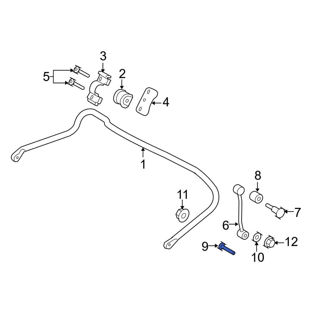 Ford OE N605705S439 Rear Suspension Stabilizer Bar Link Bolt