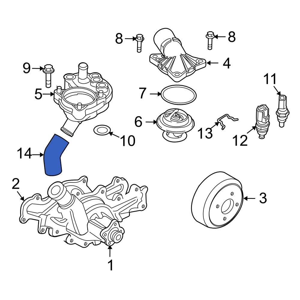 Ford OE F77Z8548AF Engine Coolant Bypass Hose