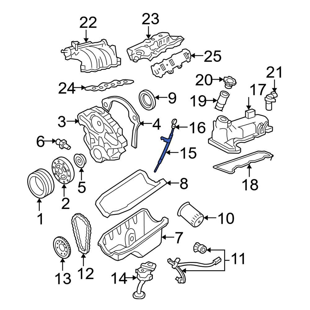 Ford OE YL5Z6754AA Engine Oil Dipstick Tube
