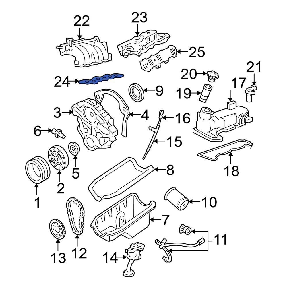 Ford OE 1L5Z9H486AA Fuel Injection Plenum Gasket