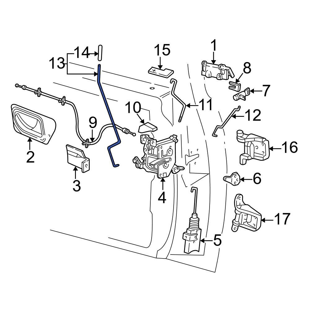 Ford OE F37Z1021853A Front Left Door Lock Operating Rod