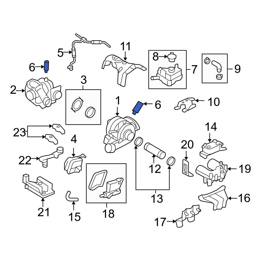 Ford OE 8C3Z6A968A Turbocharger Coolant Line Adapter