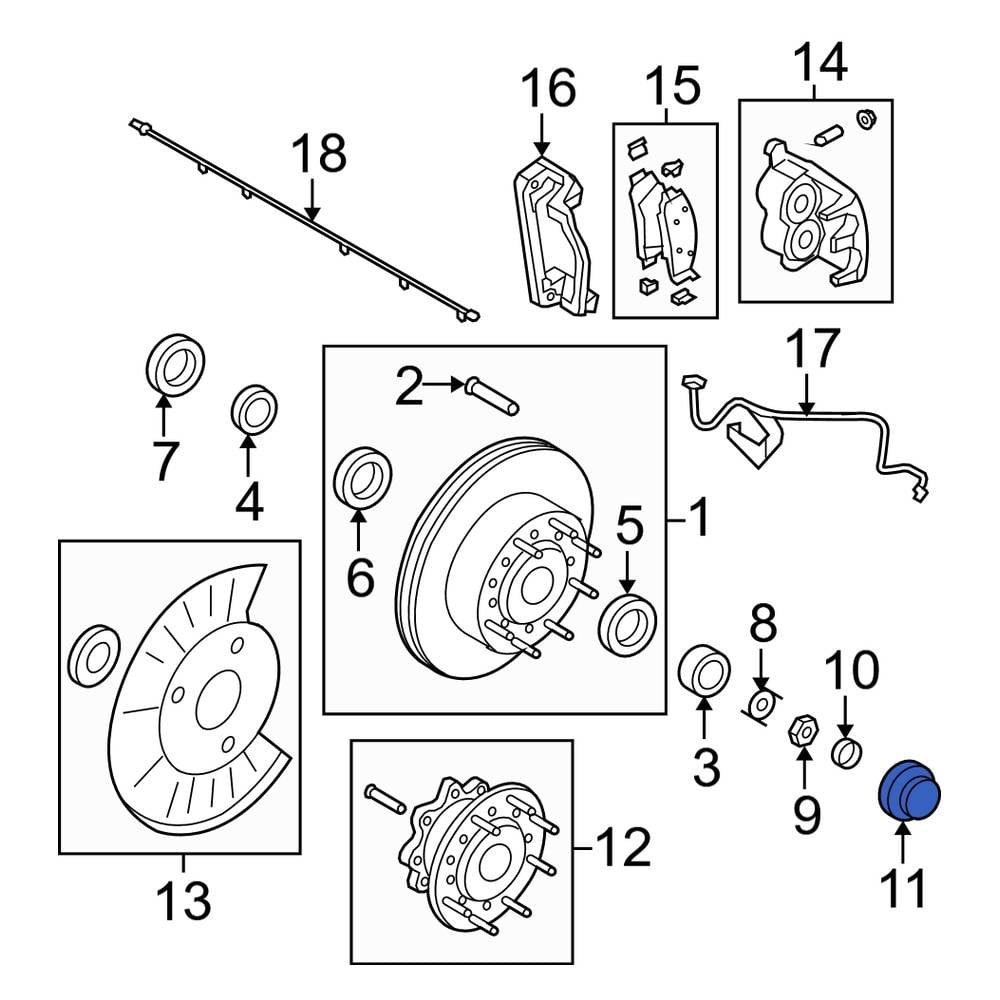 Ford OE 7C3Z1131A Wheel Bearing Dust Cap