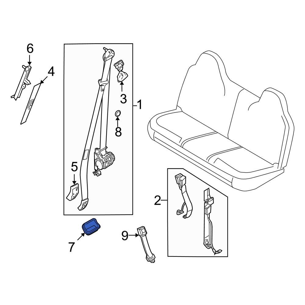 Ford OE 8C3Z2560220EA Front Lower Seat Belt Trim Bezel