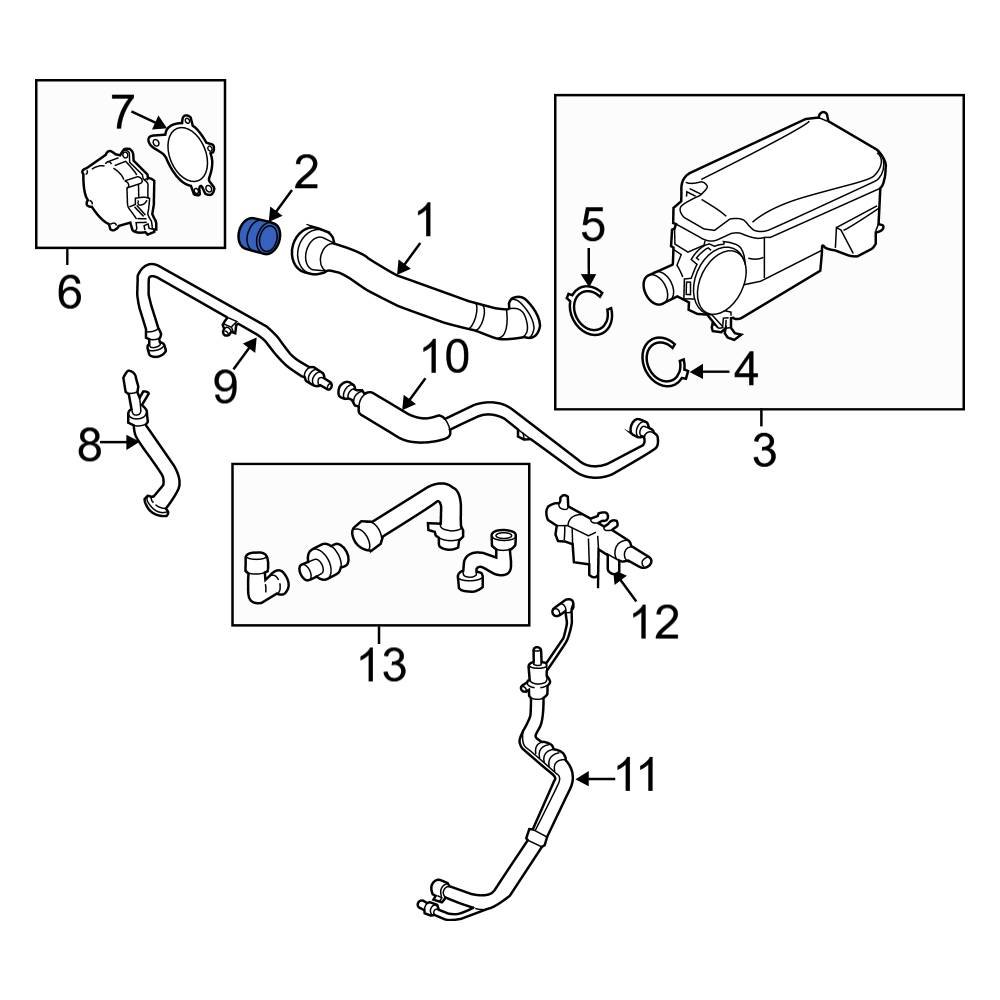 Ford OE BC3Z6758A PCV Valve Elbow