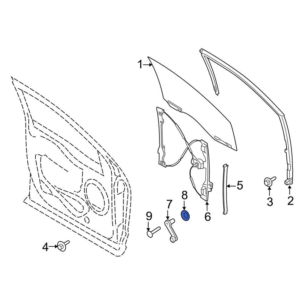 Ford OE 9C2Z5423370AB Front Window Crank Handle Washer