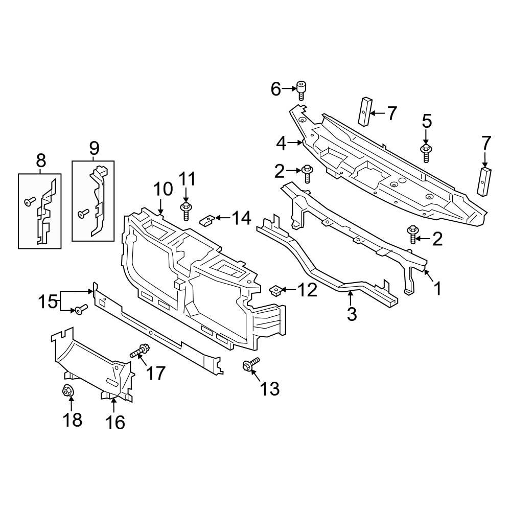 Ford OE HC3Z16138A - Front Upper Radiator Support Tie Bar