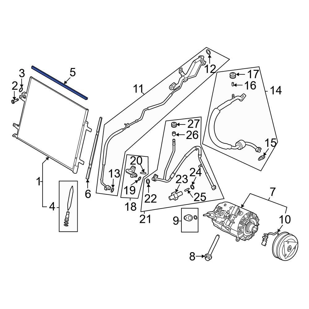 Ford OE HC3Z19E572C Upper A/C Condenser Seal