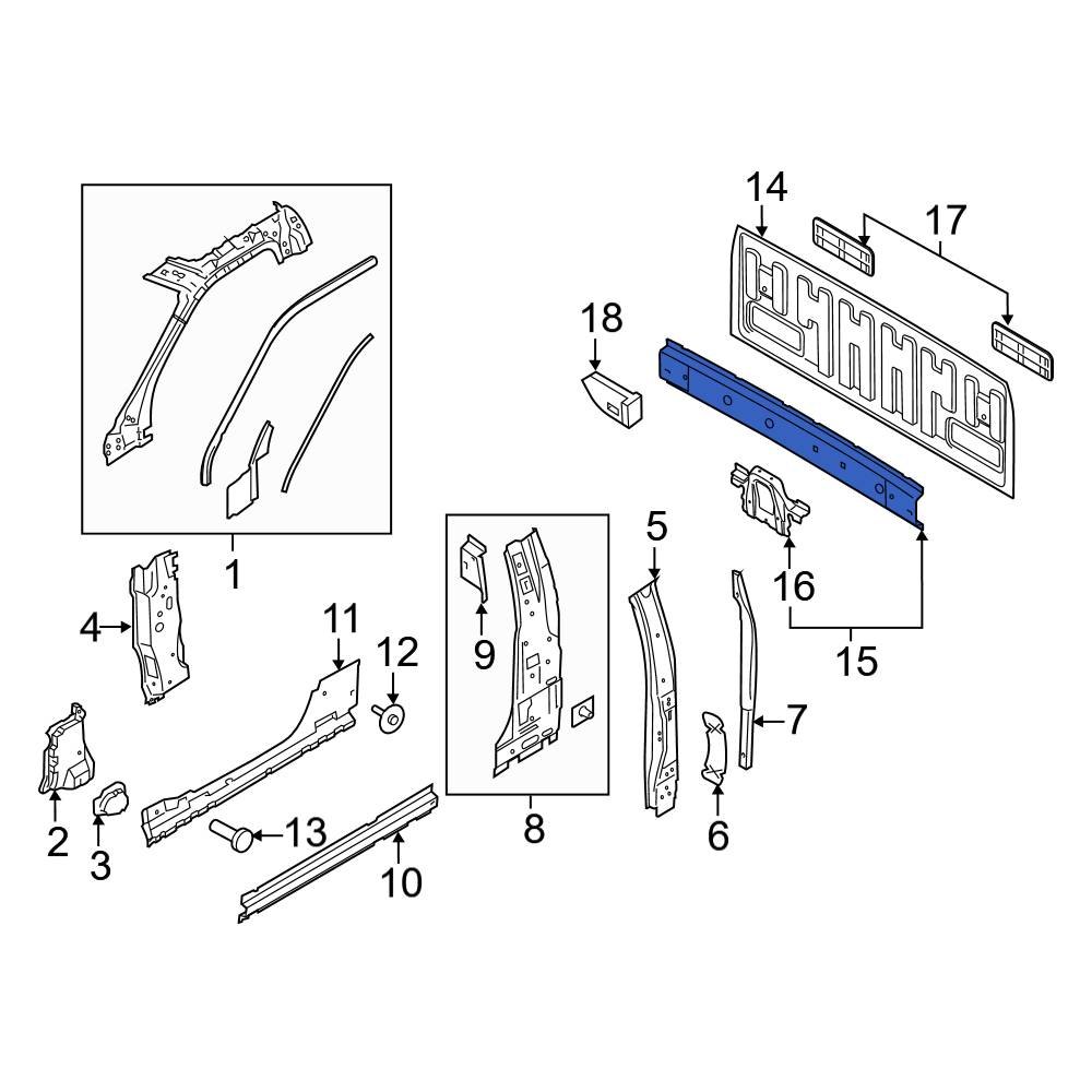 Ford OE JL3Z15403E32C - Truck Cab Back Panel Bracket