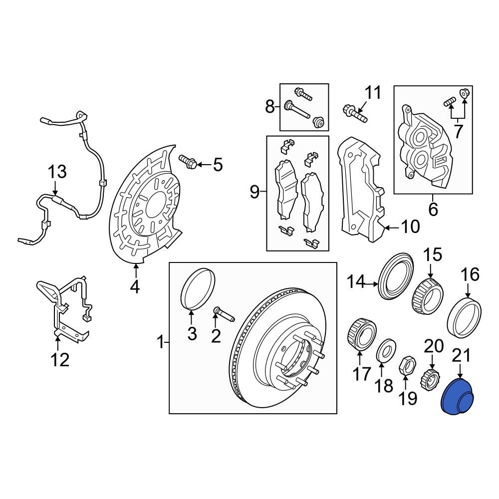 Ford OE 7C3Z1131A Wheel Bearing Dust Cap