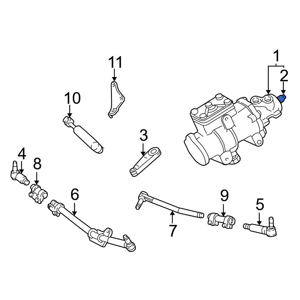 Ford OE F6AZ3575AA Front Steering Gear Sector Shaft